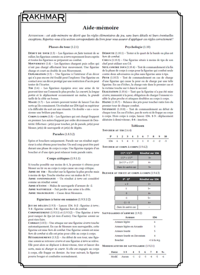 Aperçu du livre Rakhmar - aide-mémoire